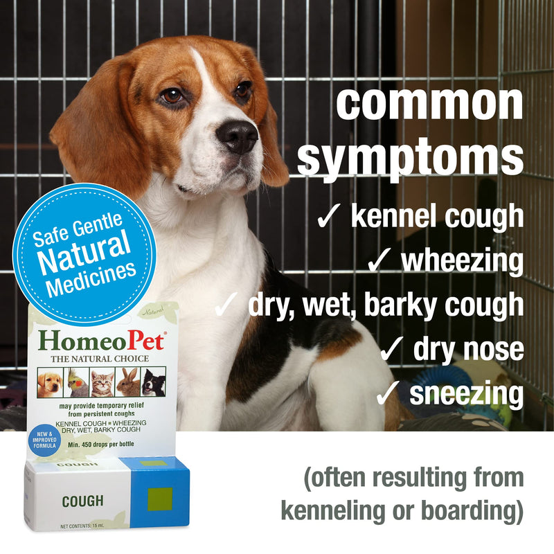 HomeoPet Cough, Natural Cough Treatment for Pets, 15 Milliliters - PawsPlanet Australia