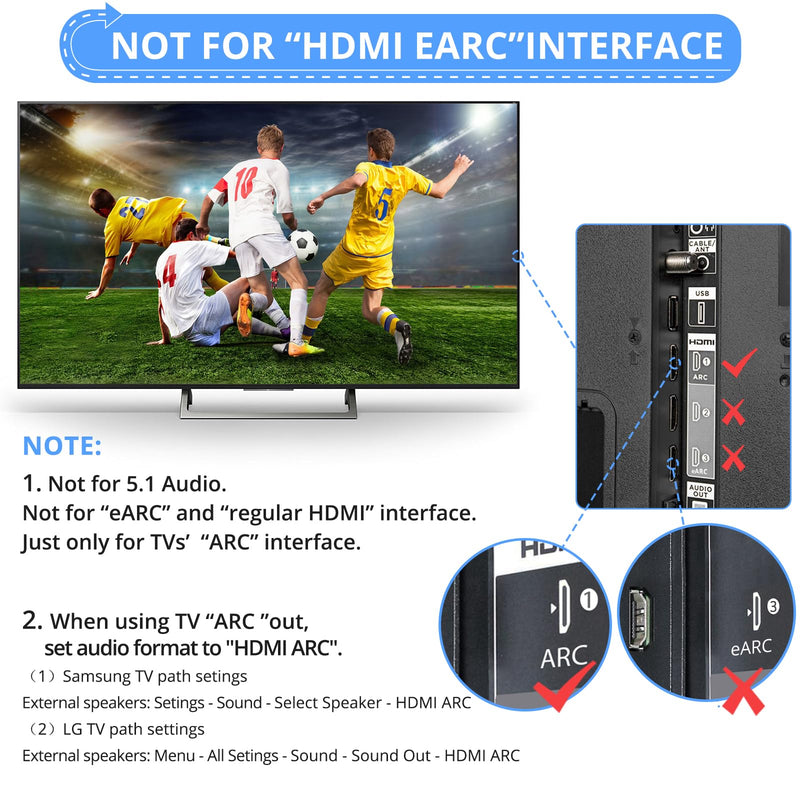 CAMWAY ARC Audio Extractor,ARC to Optical/Coaxial (Not for HDMI or eARC Interface),192 KHz Audio Adapter,ARC to Optical/Coaxial Audio Splitter for TV to AV Amplifier Audio Converter 5.7*4.8*1cm ARC to Optical/Coaxial Audio Splitter