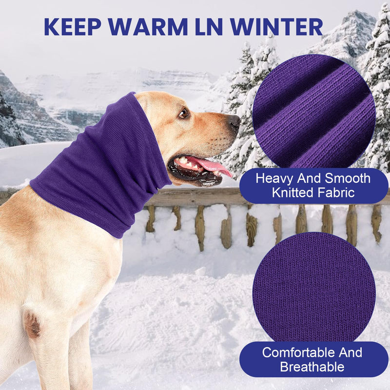 CIATBYYJ 4 Pcs 3 Size Dog Ear Muffs, Stretchy Hoodie for Dog, Non-Noise Dogs Ear Muffs, Cute Dogs Ears Covers for Neck Warmer Bath Grooming Drying Noise Protection(Small/Medium/Large) Pink+Gray+Blue+Purple 2 Small+Medium+Large