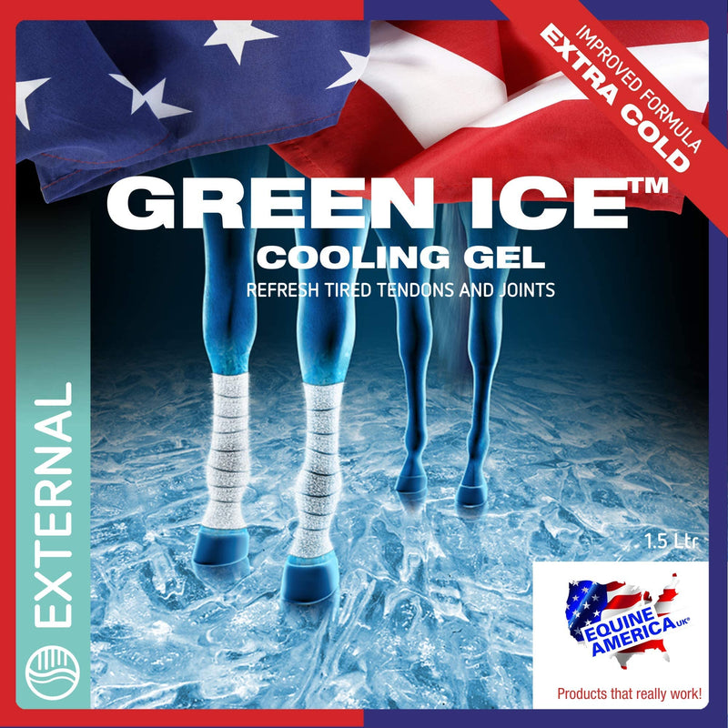 Equine America Green Ice Cooling Gel | Premium Ready To Use Horse & Pony Skin Care | Joint & Muscle Tension Relief | 1.5 Litre - PawsPlanet Australia