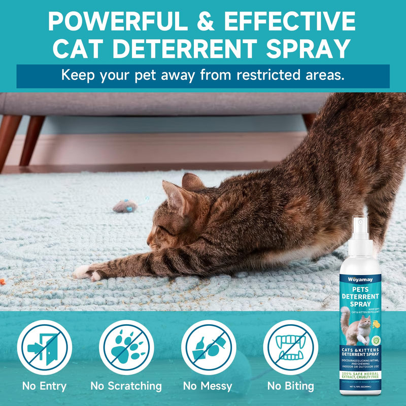 Woyamay No Chew Spray for Dogs 200ml + Cat Deterrent Spray 200ml to Stop Chewing Licking of Furniture, Prevent Scratching, Digging & Chewing