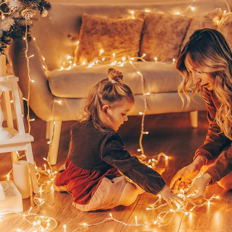 Extra-Long 66FT Christmas Lights Outdoor/Indoor, 200 LED Super Bright String Lights for Bedroom, Waterproof 8 Modes Plug in Twinkle Fairy Lights for Classroom Christmas Tree Decorations (Warm White) Warm White 200LED