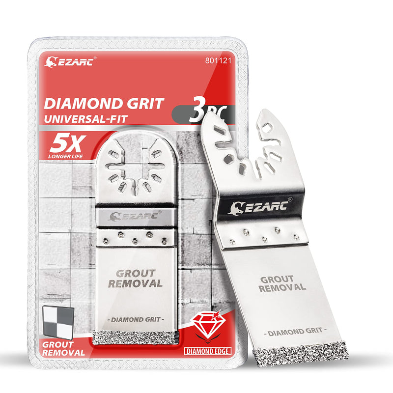 EZARC Diamond Oscillating Blade, Flush Cutting Oscillating Multi Tool Saw Blades for Grout Removal, Cleaning Mortar DO34F, 3-Pack Flush Cut