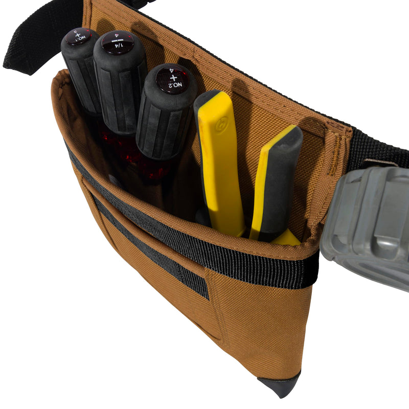 Carhartt Padded Tool Belt, Rugged Tool Belt with Tool & Fastener Storage Pockets, 7 Pocket, Carhartt Brown