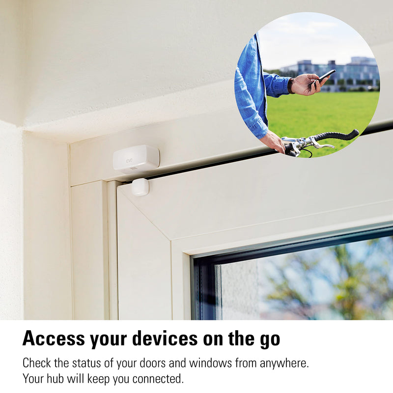 Eve Door & Window (Matter) – Smart Contact Sensor for Doors & Windows, Open/Closed State, Automatic Control of Accessories, Matter Over Thread, Apple Home, Alexa, Google Home, SmartThings Eve Door & Window Matter White