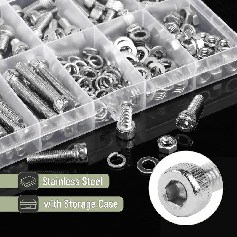 Mr. Pen- Nuts and Bolts Assortment Kit, 120 pcs, Stainless Steel, M6 Screws (7 Sizes 10-35mm)Hex Socket Head Cap Screws Assorted Nuts and Bolts, Nut Bolt and Washer Assortment, Bolt and Nut Assortment