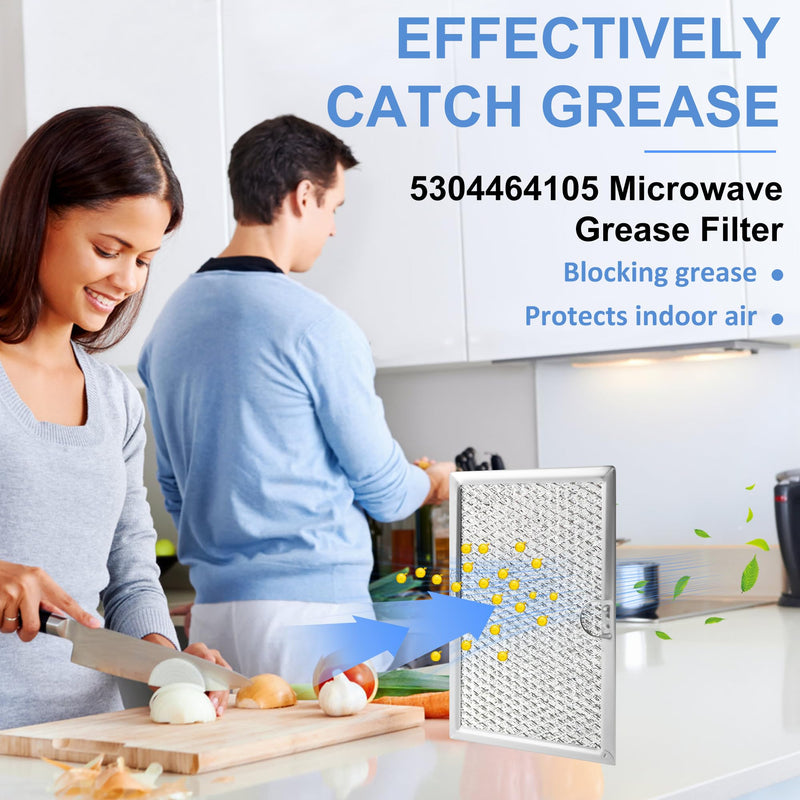 5304464105 Microwave Vent Filter 5 x 7-5/8,Fit Frigi-daire G-E Microwave,Replace WB06X10608 5304517871 5304509444 (2 Pack by TOMOON) 2 Pack