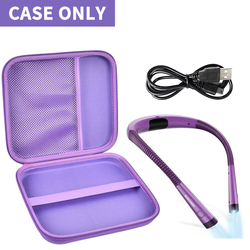 GWCASE Case Compatible with Glocusent/for Vekkia/for LITOM/for LEDGLE/for TAKKUI/for TSINGREE LED Neck Reading Light Book Light for Reading. Storage Carrying Holder for USB Cable (Box Only) -Purple Purple