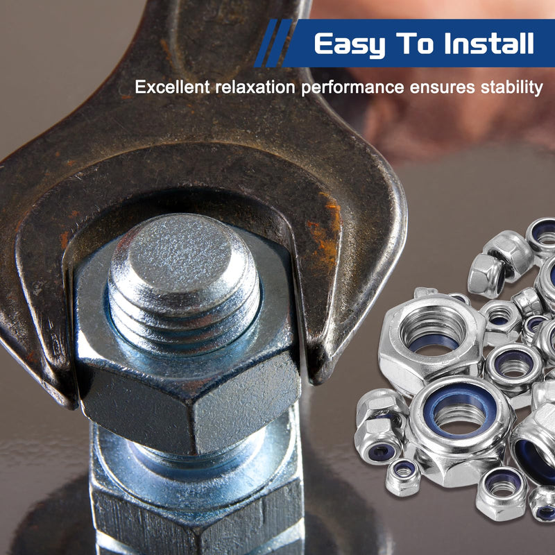 25Pcs Nylon Locking Hex Nuts - [M14 x 2mm], 316 Stainless Steel(18-8) Hardware Nuts, Silver,for Automotive, Aerospace, Industrial Applications Use M14 x 2mm 25
