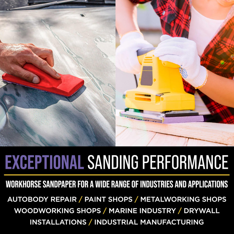 Dura-Gold Premium 2000 Grit PSA Purple Film Ceramic Longboard Sandpaper, 2-3/4" Wide Continuous 20 Yard Roll - Self Adhesive Stickyback for Auto & Wood Air File Long Board Sanders, Hand Sanding Blocks