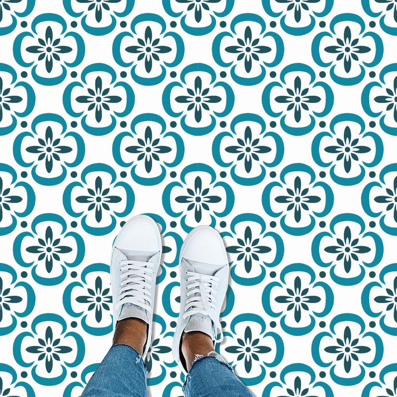 16 Pieces Reusable Tile Stencils 8x8 Inches Floor Stencils Wall Stencils Mexican Talavera Stencils Spanish Stencils Mandala Stencils for Painting on Floors, Tile, Concrete Patio, Wall, Furniture