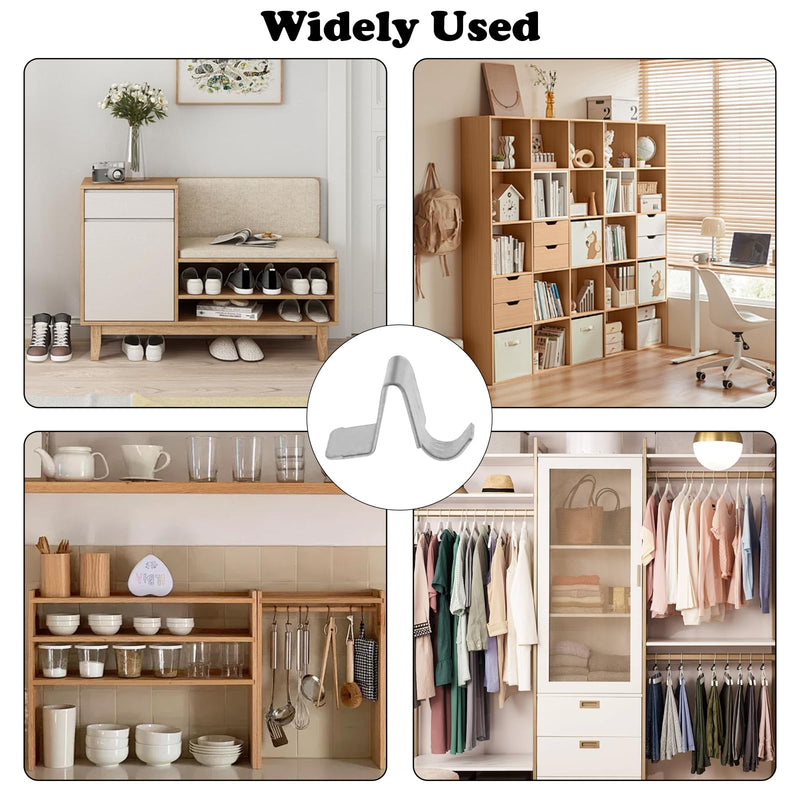 20Pcs Cabinet Shelf Clips, Heavy Duty Metal Shelf Clips Removable Shelving Holders Shelf Clips Brackets Shelf Support Pegs, Shelf Pegs for Wood Shelves Home Kitchen Cabinet Bookshelf Accessories
