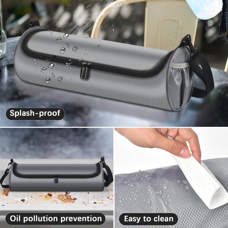 Food Warming Mat Bag, Universal Roll Up Hot Plates Heating Pad Storage Holder for KPPTYUM, for itrusou, for LNNIW, for Relixcozy& More Electric Warmer Tray, Ideal for Parties, Buffet, Travel-Case Only Grey