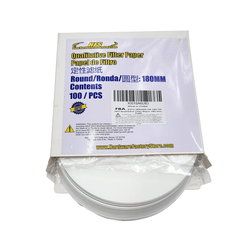 HFS(R) 180mm Ashless Qualitative Filter Papers Lab 100PCS Medium 6 um Round (180mm, 6um) - NewNest Australia