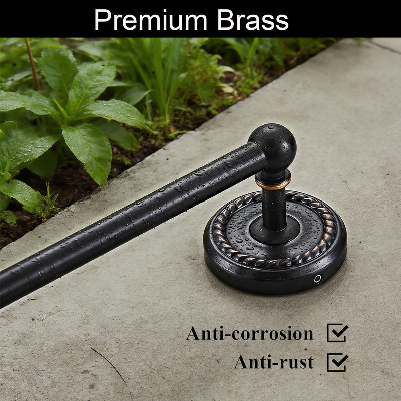 Towel Racks for Bathroom, NEWRAIN Adjustable Retractable 15-27 Inches Brass Towel Bar, Oil Rubbed Bronze Wall Mounted Towel Holder, Towel Rod for Kitchen Ring