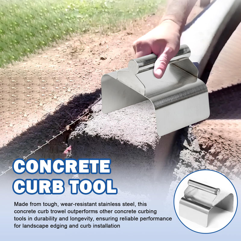 Concrete Curb Trowel Edger, Concrete Curb Machine, Landscape Curb Trowel with Putty Knife(Wave) Wave