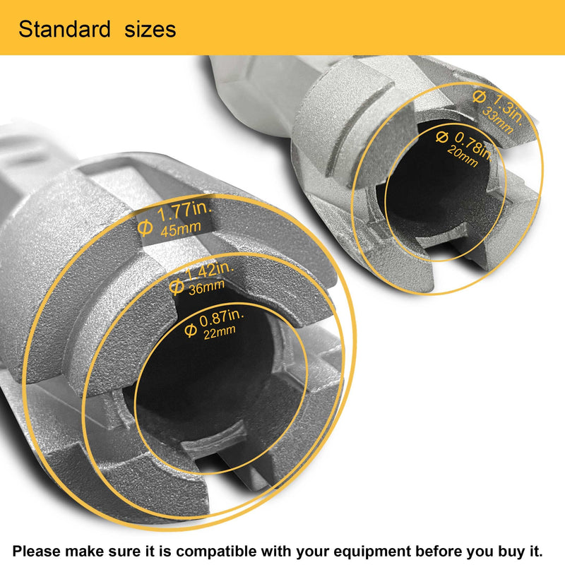 Tub Drain Remover Wrench - Dual Ended for Bath & Shower Drains, Closet Spuds - Heavy Duty Aluminum