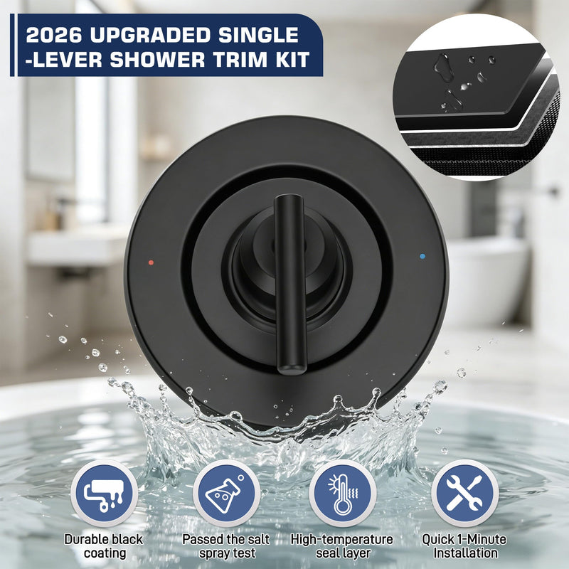 T2901BL Replacement for Moen Gibson Valve Trim Kit Matte Black Handle