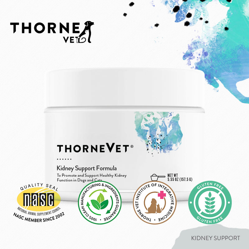 ThorneVet Kidney Support for Dogs & Cats – Powder Formula for Kidney Health – with Rehmannia, Astragalus, Mushrooms, and Chitosan – 90 Scoops
