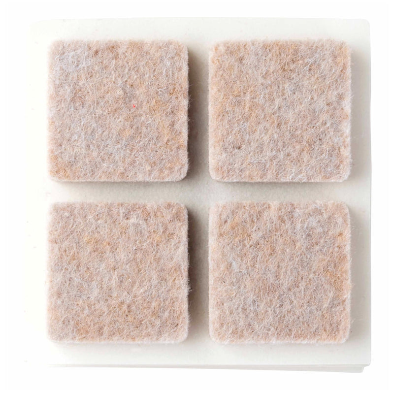 Scotch Felt Pads 32 PCS Beige, Felt Furniture Pads for Protecting Hardwood Floors, 1 x 1 in. Square, Easy-to-Apply, Self-Stick Design, Reliable Protection from Nicks, dents and Scratches (SP802-NA)
