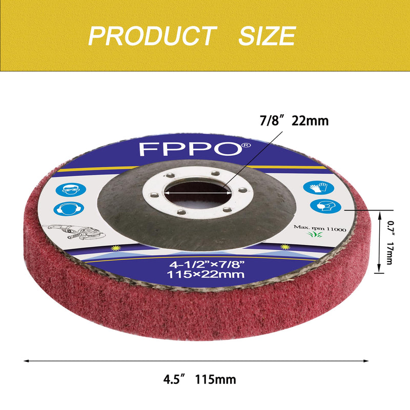 5Pcs 4.5" x 7/8" Nylon Fiber Flap Disc Polishing Grinding Wheel,Scouring pad Buffing Wheel for Angle Grinder, Polishing Tools (Grit 320) grit 320