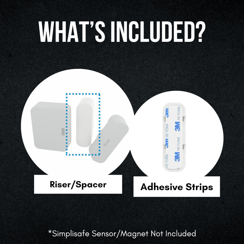 Magnet Riser Compatible with SimpliSafe | Alarm Contact Spacer with 3M Adhesive | Alarm Riser - Sensor/Magnet Not Included (5 Pack - 1 inch)