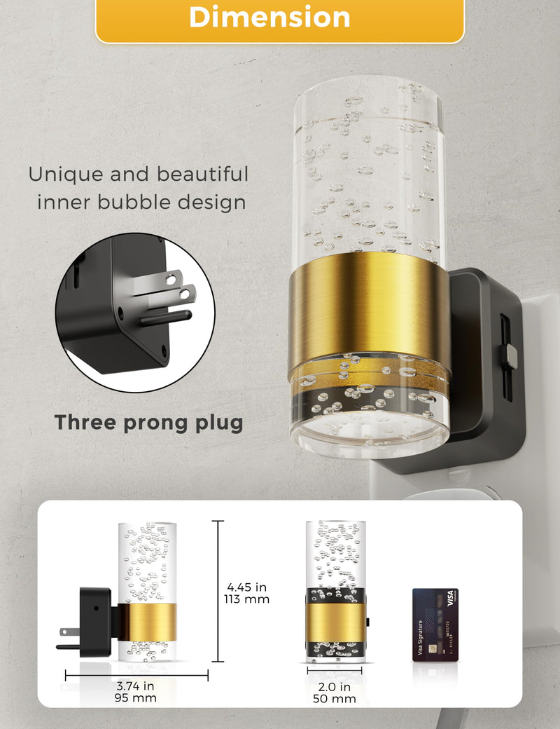 Night Lights Plug into Wall, Soft Light LED Night Light with Adjustable Brightness, Plug in Night Light with Auto Light Sensor, Wall Sconce-Style Design Night Light for Bathroom,Hallway, 2 Pack Soft White