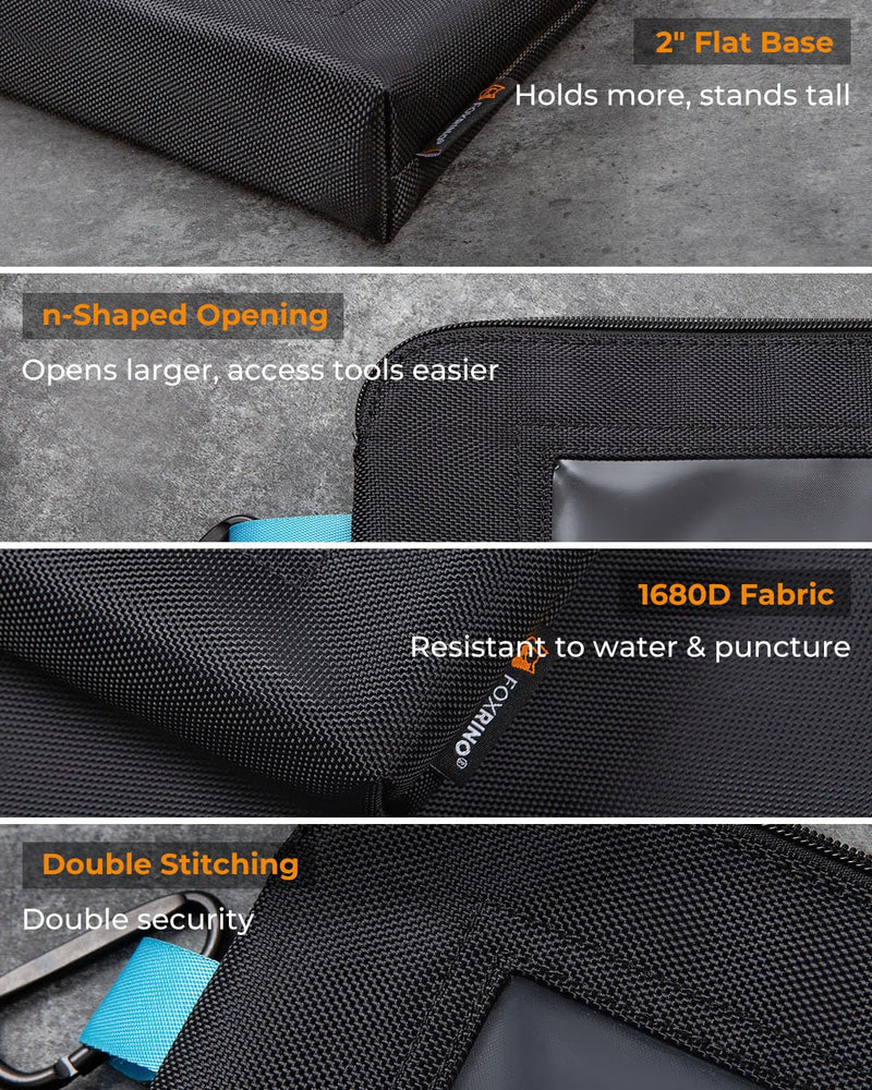 3 Pack Tool Pouch Zipper Bag, Heavy Duty Small Tool Bag with Clear Window, Multipurpose Storage Pouch for Tools, Gadgets, Cosmetics, Stationery, Travel Accessories 3 Pack, Clear