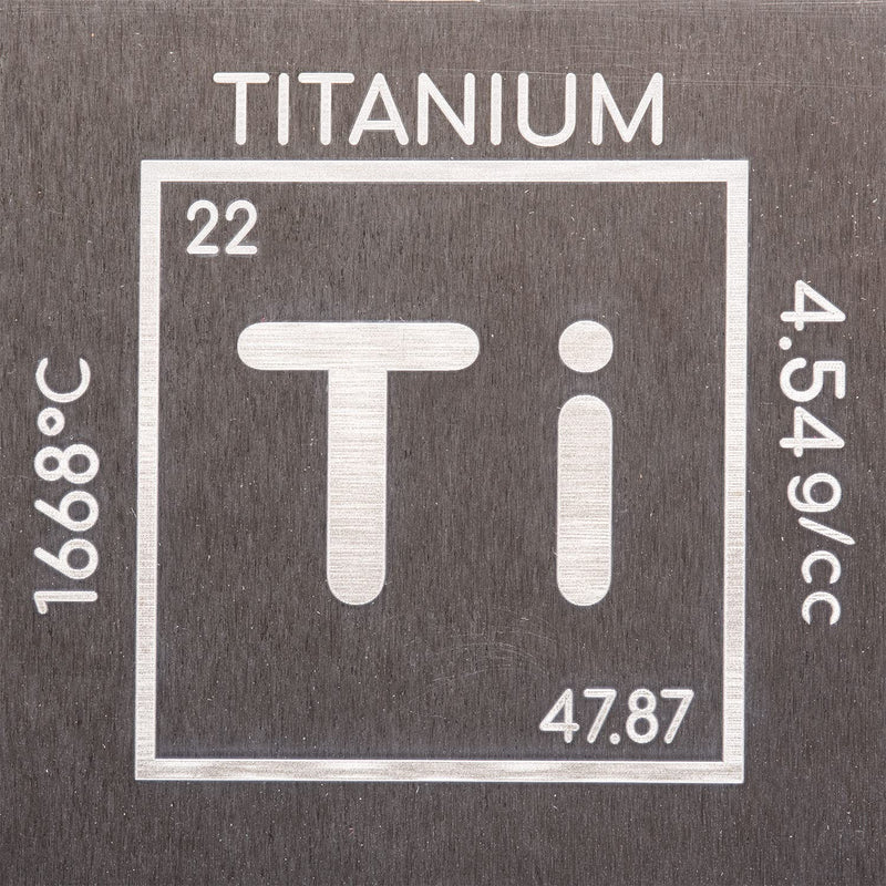 Titanium Bar - 1lb Engraved Commercially Pure Bullion Bar Chemistry Element Design by Unique Metals