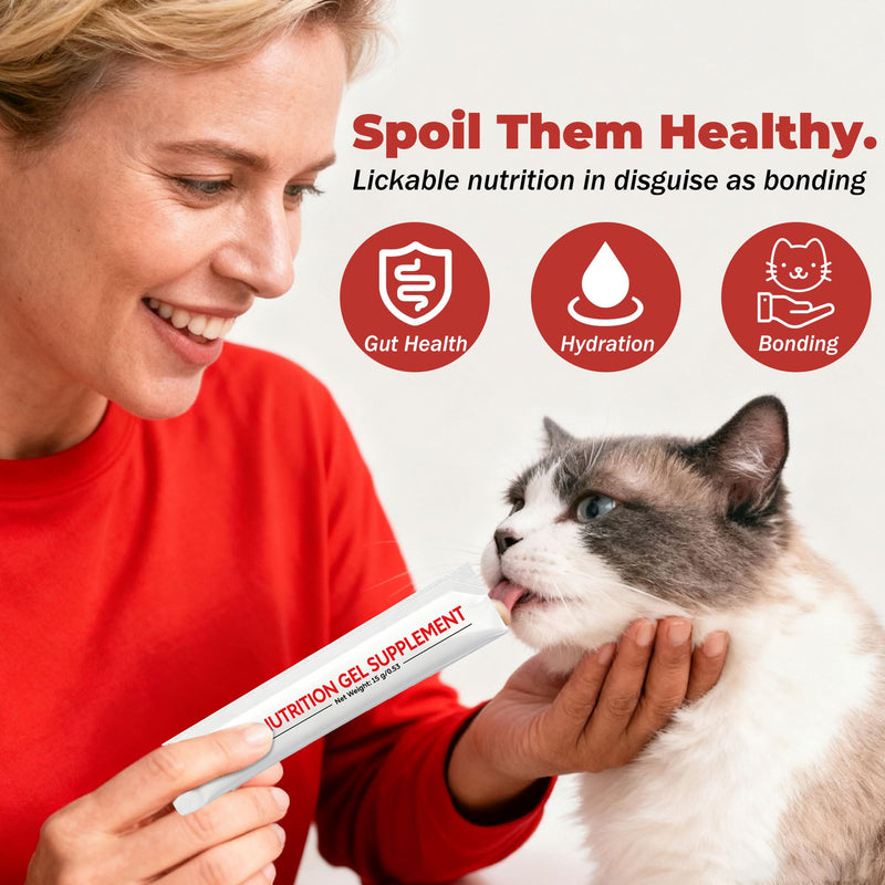 Probiotics for Cats & Digestive Support Gel – Cat Probiotic with Prebiotics, Taurine & Papain – Supports Gut Balance, Digestive Support & Immune Health – for Kittens & Adult Cats, Constipation Relief