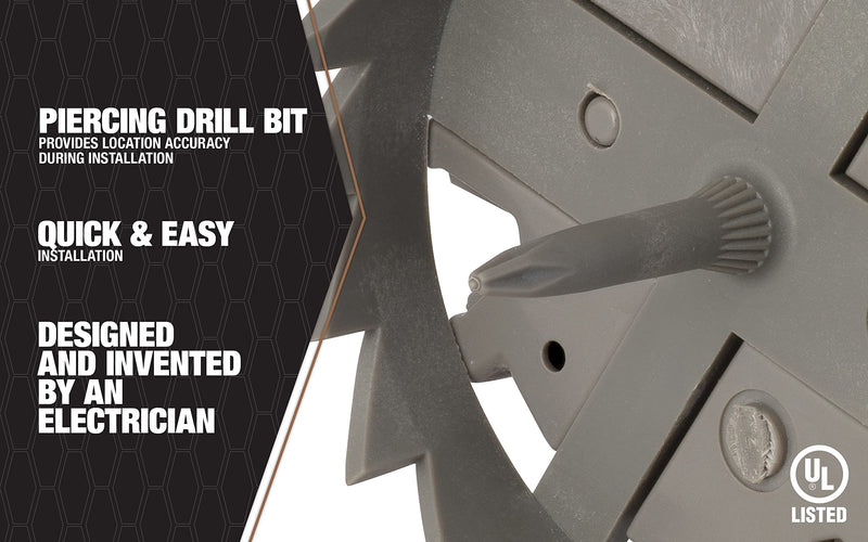 Southwire -MSBST250 Fixture and Ceiling Electrical Box Smart Box Shark Tooth with Hole Saw Supports 6 lb