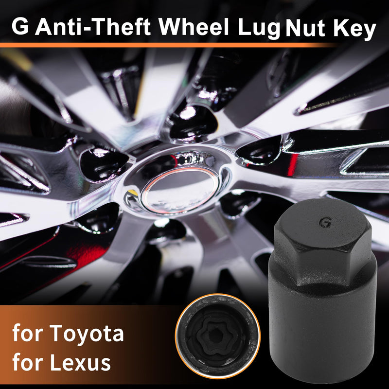 g Wheel Lock Lug Nut for Toyota for Lexus Anti-Theft Wheel Locking Nut Key Socket Removal Tool 1 Pc Socket G
