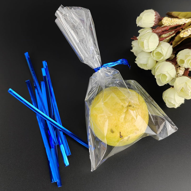 400 Pcs Metal Twist Ties 4 Inches Twist Straps for Bread Bags Candy Bags Snack Bags Halloween Party Cake Favor (Gold) Gold 400