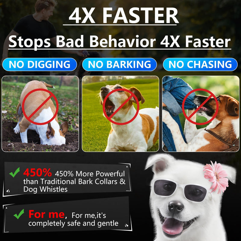 BONSO 2026 New Dog Bark Deterrent Device, 50ft Long-Range Ultrasonic Barking Control Device - Effective Anti-Barking Device to End Bad Behavior, Alternative to Shock Collars(Blue)