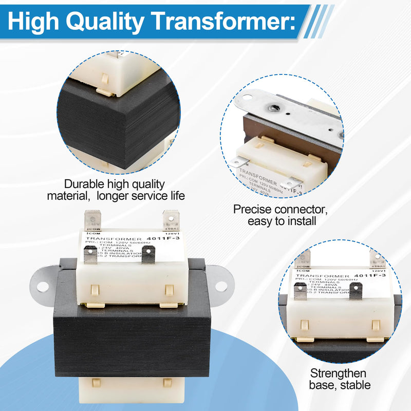4011F-3 24V Transformer Compatible with Trane Furnaces/HVAC Equipment, 120V to 24V Transformer for Furnace HVAC Transformer 40VA, 24 Volt Furnace Transformer Replacement TRR01729 TRR00784