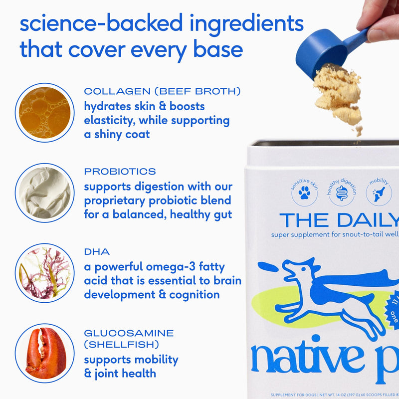 Native Pet Daily Wellness Bundle & Dog Anxiety Relief – 11-in-1 Vitamins and Supplements, Omega 3 Fish Oil for Dogs & Calming Supplement for Gut, Skin, Coat, Joint & Immune Support