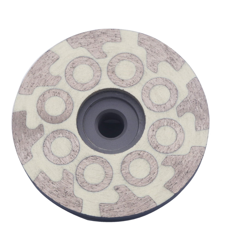 Fine Grit 4 Inch Diamond Resin Filled Grinding Wheel for Granite Marble Engineered Stone Quartz and Tile 16 Segmented Diamond Resin Grinding Cup Wheel with 5/8"-11 Thread Fine