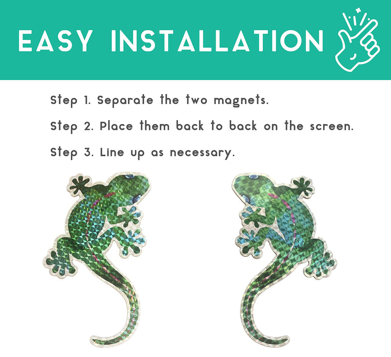 Sonoran Souvenirs Gecko Screen Magnets (6" x 4") - Decorative Holographic Foil Magnets for Lanai Screen, Patio Door, Window Screens, Curtains - Home Decor, Flexible, Durable, Shiny, Sparkle - 2 Pack Gecko (New Version 2022) - NewNest Australia