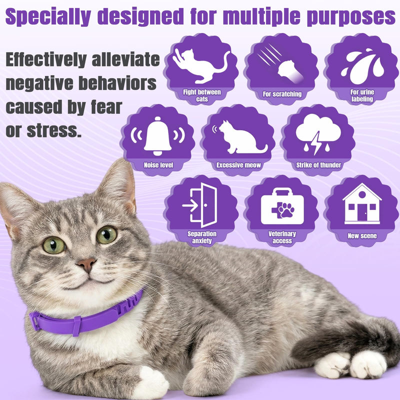 20 Pcs Pheromone Calming Collar for Cats Reduce Anxiety 15'' Adjustable Cat Calming Collar Bulk up to 4 Weeks Lasting Stress and Relief for Catteries Cat Shelters Indoor Moving Use