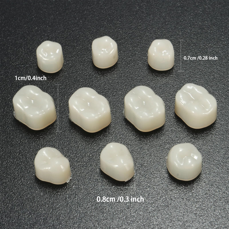 120 Pieces Fake Tooth Cap Crown Veneers Front Back Anterior and Molar Posterior Teeth with Thermal Beads Cap Filler for Teaching or DIY (50pcs Front and 70pcs Back) 60pcs front and 60pcs back