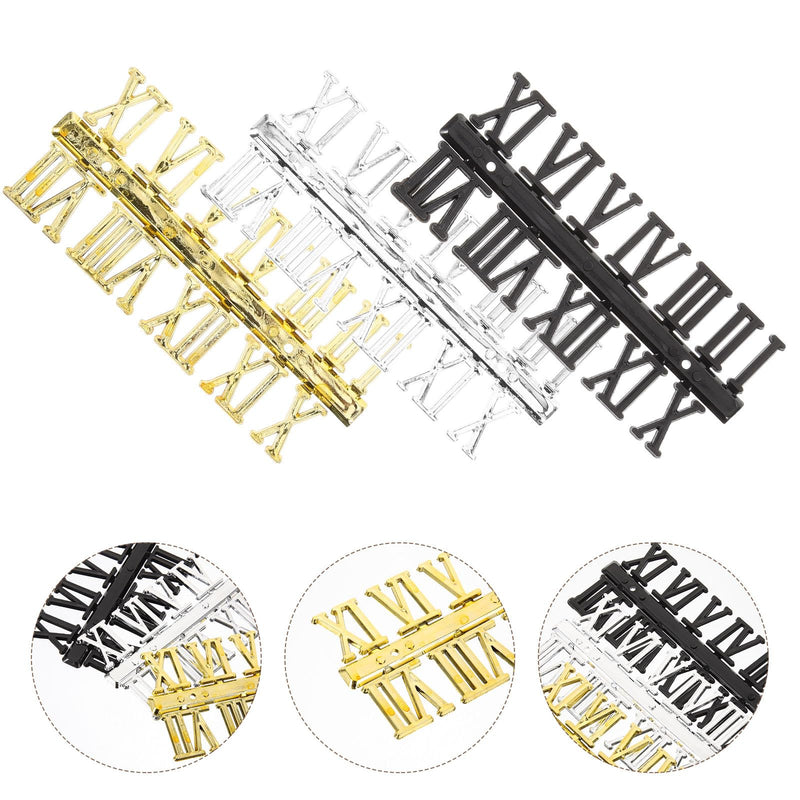 DIY Clock Numbers Kit: Roman & Arabic Numerals, 12 pcs, Modern Style, Unisex, All Seasons, Craft Clock Making Kit