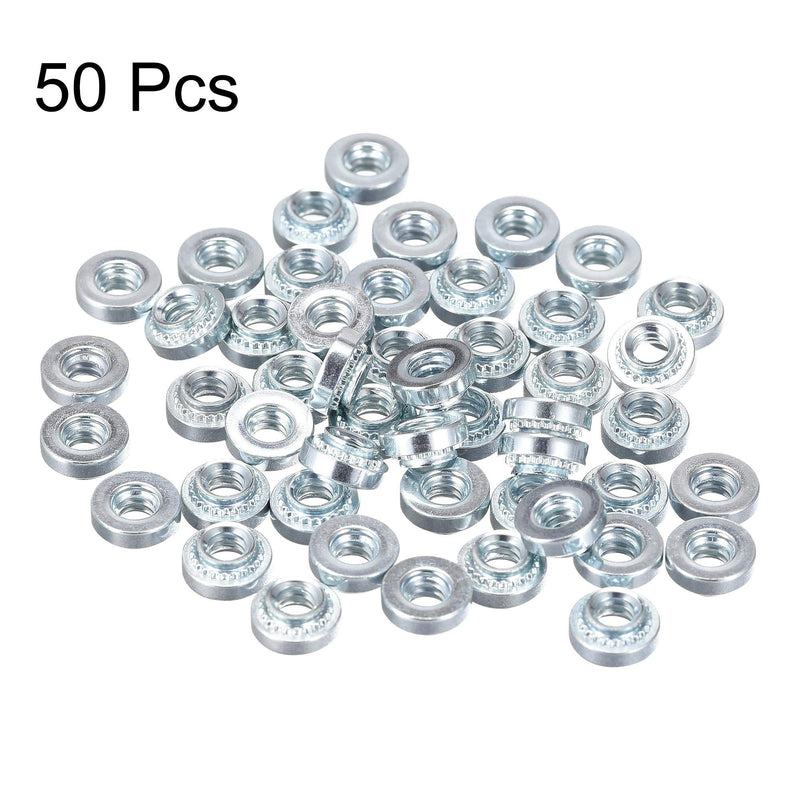 uxcell Self -Clinching Nuts,#6-32 x 0.12-Inch Carbon Steel with Zinc Plating Rivet Nut Round Head Steel Metal Sheet Mounting Hardware Fastener 50pcs #6-32x3.15mm