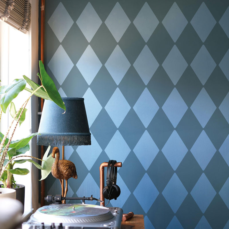 PINKIPO®, Harlequin Design, (16"x40") XL Stencil, Ethnic Large Wall Stencil, Classic Geometric Wall Stencils for Painting, Stencils for Walls, Simple Wall Stencil