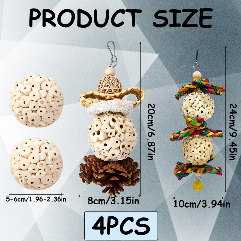 4PCS Sola Balls for Birds, Bird Sola Balls Set of Four, Interactive Bird for Parrots and Small Birds, Suitable for Parrots and Birds to Use