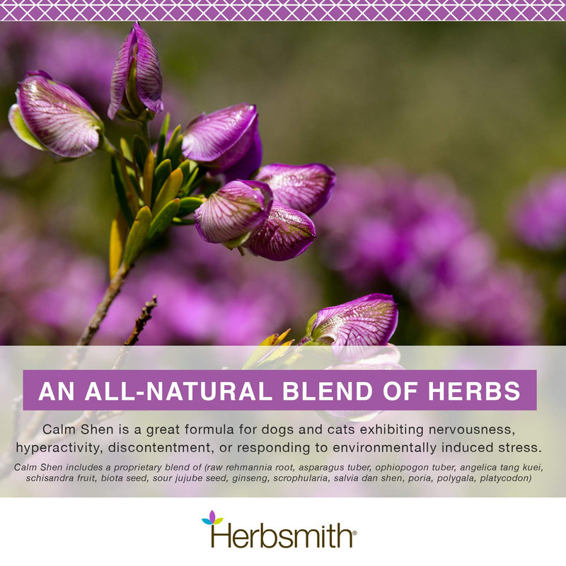 Herbsmith Calm Shen – Herbal Blend for Dogs & Cats – Natural Anxiety Remedy for Dogs & Cats – Feline and Canine Calming Supplement – 150g Powder - PawsPlanet Australia