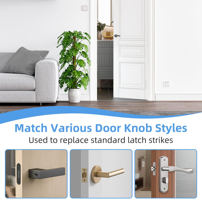 U 9476 Maximum Security Latch Strike Used to Replace Standard Latch Strikes | 2 Pack in Black, Sturdy Good Reinforcement of Door Strike - All The Hardware is Included
