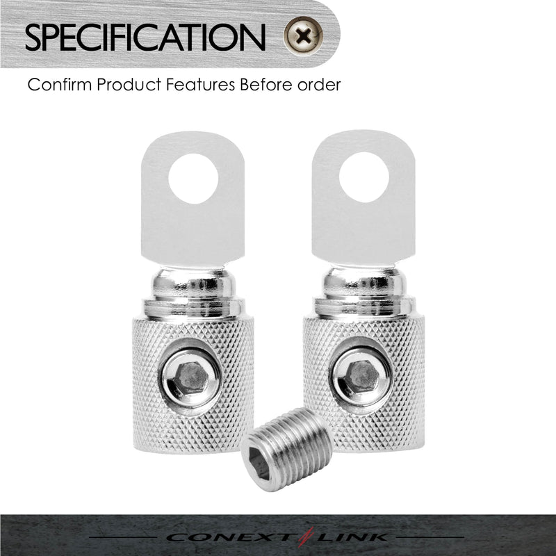 Conext Link RT0N-2 Set Screw Ring Terminal 2 Pack (1/0 Gauge, Nickel) （16605） 1/0 Gauge