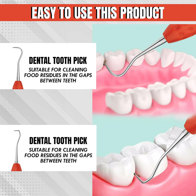 Professional Dental Tools Tartar Scraper for Dentist, Personal Use and Pets Plaque Remover for Teeth, Premium Oral Care Double Ended Dental Scaler | U5/33 Stainless Steel (Orange, Silicon Handle) Orange, Silicon Handle