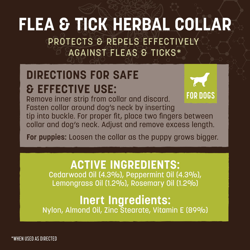 Earth Animal Apothecary Natural Flea & Tick - Herbal Collar for Medium Dogs - 1 Collar