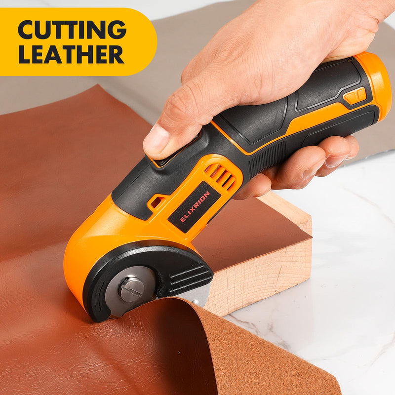 Cordless Electric Scissors, fabric scissors, rotary cutter, for Cutting Carpet, Cardboard, Leather, Paper, Plastic.yellow.